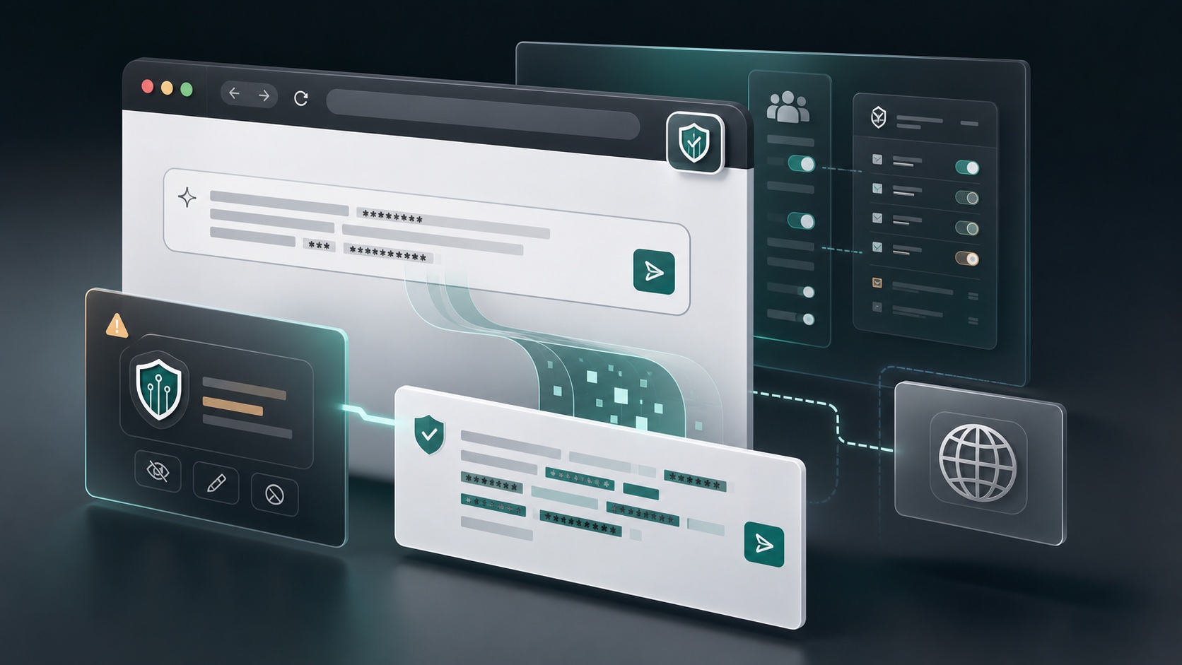 PromptFence browser prompt privacy gateway dashboard preview